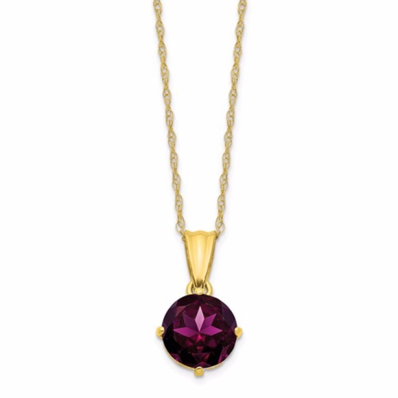 10K Diamond Rhodolite Garnet Necklace